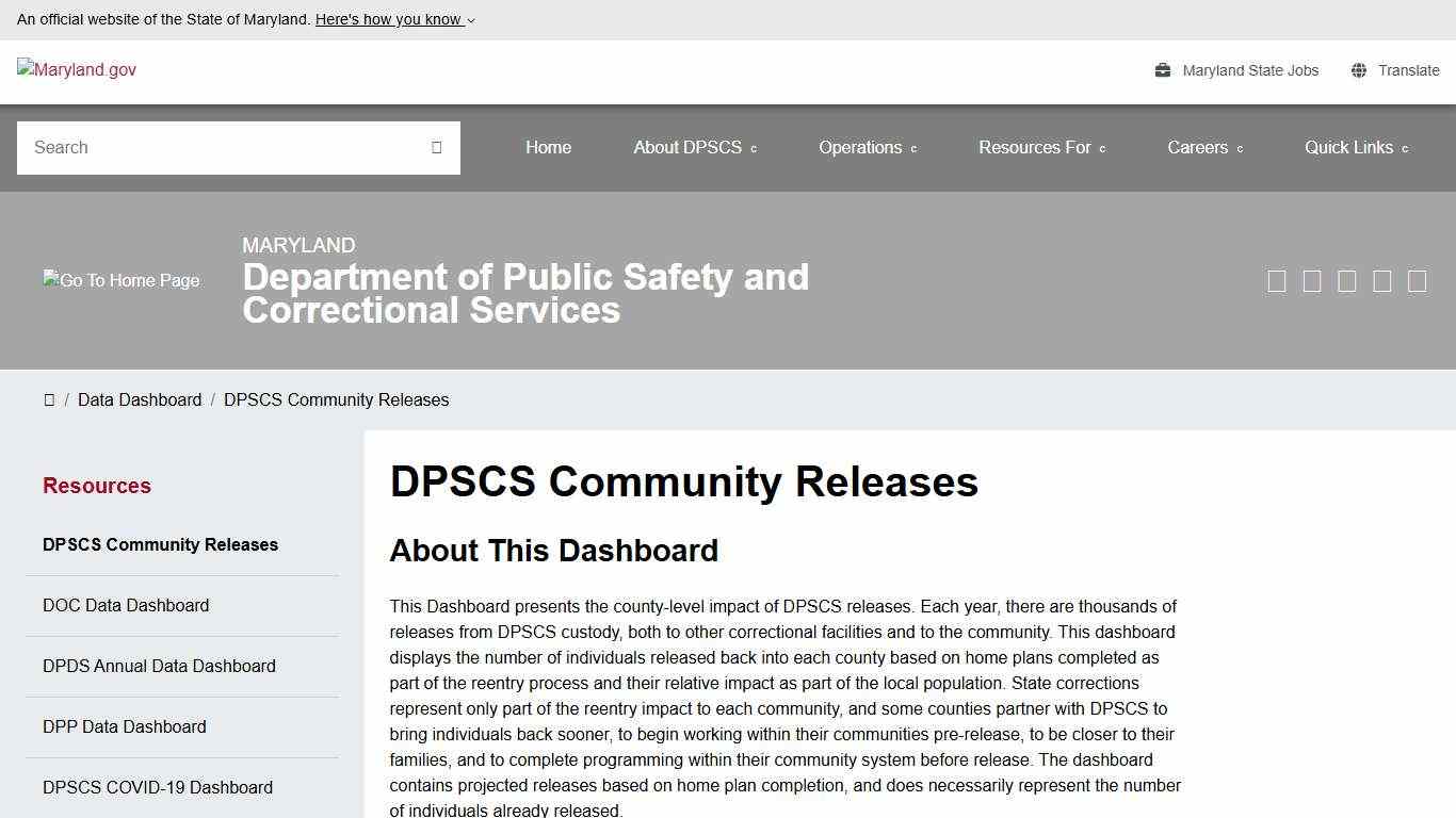 DPSCS Community Releases